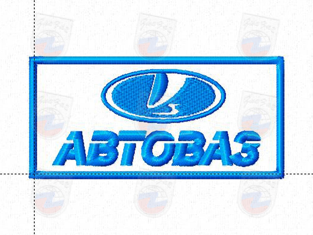 Embroidering the Avtovaz patch